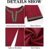 Runcati Mens Medieval Pirate Costume Tunic Renaissance Knight Warrior Viking LARP Halloween Tops(A-dark Red)