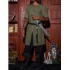 Runcati Mens Medieval Pirate Costume Tunic Renaissance Knight Warrior Viking LARP Halloween Tops(A-green)