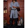 Runcati Mens Medieval Pirate Costume Tunic Renaissance Knight Warrior Viking LARP Halloween Tops(A-grey)