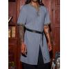 Runcati Mens Medieval Pirate Costume Tunic Renaissance Knight Warrior Viking LARP Halloween Tops(A-grey)