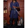 Runcati Mens Medieval Pirate Costume Tunic Renaissance Knight Warrior Viking LARP Halloween Tops(A-navy)