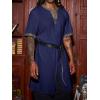 Runcati Mens Medieval Pirate Costume Tunic Renaissance Knight Warrior Viking LARP Halloween Tops(A-navy)