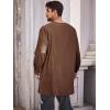Runcati Mens Medieval Pirate Costume Tunic Renaissance Viking Lace Up Cotton Shirts Knight Warrior LARP Halloween Tops(Brown)