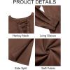 Runcati Mens Medieval Pirate Costume Tunic Renaissance Viking Lace Up Cotton Shirts Knight Warrior LARP Halloween Tops(Brown)