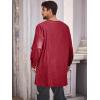 Runcati Mens Medieval Pirate Costume Tunic Renaissance Viking Lace Up Cotton Shirts Knight Warrior LARP Halloween Tops(Dark Red)