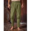 Runcati Mens Medieval Pirate Pants Renaissance Ankle Banded Viking Ren Faire Pants Lace Up Halloween Costume Trousers(Army Green)