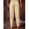 Runcati Mens Medieval Pirate Pants Renaissance Ankle Banded Viking Ren Faire Pants Lace Up Halloween Costume Trousers(Beige)