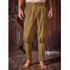 Runcati Mens Medieval Pirate Pants Renaissance Ankle Banded Viking Ren Faire Pants Lace Up Halloween Costume Trousers(Brown)