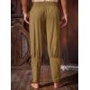 Runcati Mens Medieval Pirate Pants Renaissance Ankle Banded Viking Ren Faire Pants Lace Up Halloween Costume Trousers(Brown)