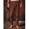 Runcati Mens Medieval Pirate Pants Renaissance Ankle Banded Viking Ren Faire Pants Lace Up Halloween Costume Trousers(Coffee)