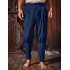 Runcati Mens Medieval Pirate Pants Renaissance Ankle Banded Viking Ren Faire Pants Lace Up Halloween Costume Trousers(Navy Blue)