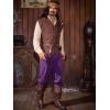 Runcati Mens Medieval Pirate Pants Renaissance Ankle Banded Viking Ren Faire Pants Lace Up Halloween Costume Trousers(Purple)