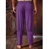 Runcati Mens Medieval Pirate Pants Renaissance Ankle Banded Viking Ren Faire Pants Lace Up Halloween Costume Trousers(Purple)