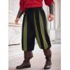Runcati Mens Medieval Pirate Pants Renaissance Viking Navigator Colonial Cotton Halloween Costume Harem Pants(Army Green)