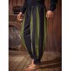 Runcati Mens Medieval Pirate Pants Renaissance Viking Navigator Colonial Cotton Halloween Costume Harem Pants(Army Green)