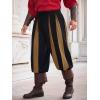 Runcati Mens Medieval Pirate Pants Renaissance Viking Navigator Colonial Cotton Halloween Costume Harem Pants(Brown)