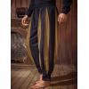 Runcati Mens Medieval Pirate Pants Renaissance Viking Navigator Colonial Cotton Halloween Costume Harem Pants(Brown)