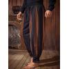 Runcati Mens Medieval Pirate Pants Renaissance Viking Navigator Colonial Cotton Halloween Costume Harem Pants(Coffee)