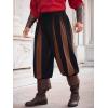 Runcati Mens Medieval Pirate Pants Renaissance Viking Navigator Colonial Cotton Halloween Costume Harem Pants(Coffee)