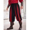 Runcati Mens Medieval Pirate Pants Renaissance Viking Navigator Colonial Cotton Halloween Costume Harem Pants(Red)