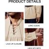 Runcati Mens Medieval Pirate Shirt Steampunk Viking Renaissance Long Sleeve Lace Up Scottish Halloween Costume Tops(Beige)