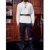 Runcati Mens Medieval Pirate Shirt Steampunk Viking Renaissance Long Sleeve Lace Up Scottish Halloween Costume Tops(White)