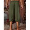 Runcati Mens Medieval Pirate Shorts Renaissance Colonial Viking Lace Up Halloween Costume Pants(Army Green)