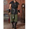 Runcati Mens Medieval Pirate Shorts Renaissance Colonial Viking Lace Up Halloween Costume Pants(Army Green)