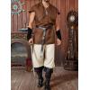 Runcati Mens Medieval Pirate Shorts Renaissance Colonial Viking Lace Up Halloween Costume Pants(Beige)