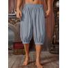 Runcati Mens Medieval Pirate Shorts Renaissance Viking Colonial Linen Halloween Costume Pants(Gray)