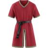 Runcati Mens Medieval Pirate Tunic Renaissance Viking Knight Costume Linen Short Sleeve LARP Halloween Tops(Burgundy)