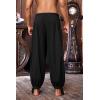 Runcati Mens Medieval Renaissance Pants Viking Pirate Mercenary Gothic Costume Cosplay Navigator Trousers Black
