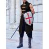 Runcati Men’s Padded Gambeson Vest Sleeveless Aketon Armor Medieval Knight Surcoat Halloween LARP Costume Dress(Black)