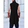 Runcati Men’s Padded Gambeson Vest Sleeveless Aketon Armor Medieval Knight Surcoat Halloween LARP Costume Dress(Black)