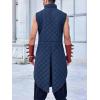 Runcati Men’s Padded Gambeson Vest Sleeveless Aketon Armor Medieval Knight Surcoat Halloween LARP Costume Dress(Blue)