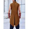 Runcati Men’s Padded Gambeson Vest Sleeveless Aketon Armor Medieval Knight Surcoat Halloween LARP Costume Dress(Brown)