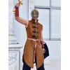 Runcati Men’s Padded Gambeson Vest Sleeveless Aketon Armor Medieval Knight Surcoat Halloween LARP Costume Dress(Brown)