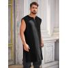 Runcati Mens Pirate Costume Tunic Renaissance Medieval Knight Warrior Sleeveless Lace Up Shirts Viking LARP Halloween Tabard(Black)