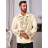 Runcati Mens Pirate Shirt Ruffle Renaissance Victorian Vampire Poet Shirts Steampunk Gothic Medieval Lace Costume(Beige)