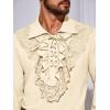 Runcati Mens Pirate Shirt Ruffle Renaissance Victorian Vampire Poet Shirts Steampunk Gothic Medieval Lace Costume(Beige)