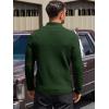 Runcati Mens Quarter Zip Pullover Sweaters Mock Neck Slim Fit Lightweight Pullover Waffle Knit Casual Polo Sweater(Army Green)