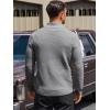 Runcati Mens Quarter Zip Pullover Sweaters Mock Neck Slim Fit Lightweight Pullover Waffle Knit Casual Polo Sweater(Grey)