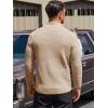 Runcati Mens Quarter Zip Pullover Sweaters Mock Neck Slim Fit Lightweight Pullover Waffle Knit Casual Polo Sweater(Khaki)