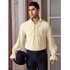 Runcati Mens Ruffle Pirate Shirts Lace Medieval Renaissance Vampire Poet Shirt Gothic Steampunk Victorian Costume(Beige)