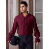 Runcati Mens Ruffle Pirate Shirts Lace Medieval Renaissance Vampire Poet Shirt Gothic Steampunk Victorian Costume(Burgundy)