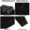 Runcati Mens Sherpa Fleece Lined Denim Jacket Casual Winter Warm Button Down Trucker Jacket Coat with Pocket(Black)