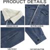 Runcati Mens Sherpa Fleece Lined Denim Jacket Casual Winter Warm Button Down Trucker Jacket Coat with Pocket(Blue)