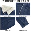 Runcati Mens Sherpa Fleece Lined Denim Jacket Casual Winter Warm Button Down Trucker Jacket Coat with Pocket(Navy)