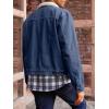 Runcati Mens Sherpa Fleece Lined Denim Jacket Casual Winter Warm Button Down Trucker Jacket Coat with Pocket(Navy)