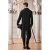 Runcati Mens Steampunk Victorian Jacket Gothic Tailcoat Costume Vintage Tuxedo Viking Renaissance Pirate Halloween Coats(Black)